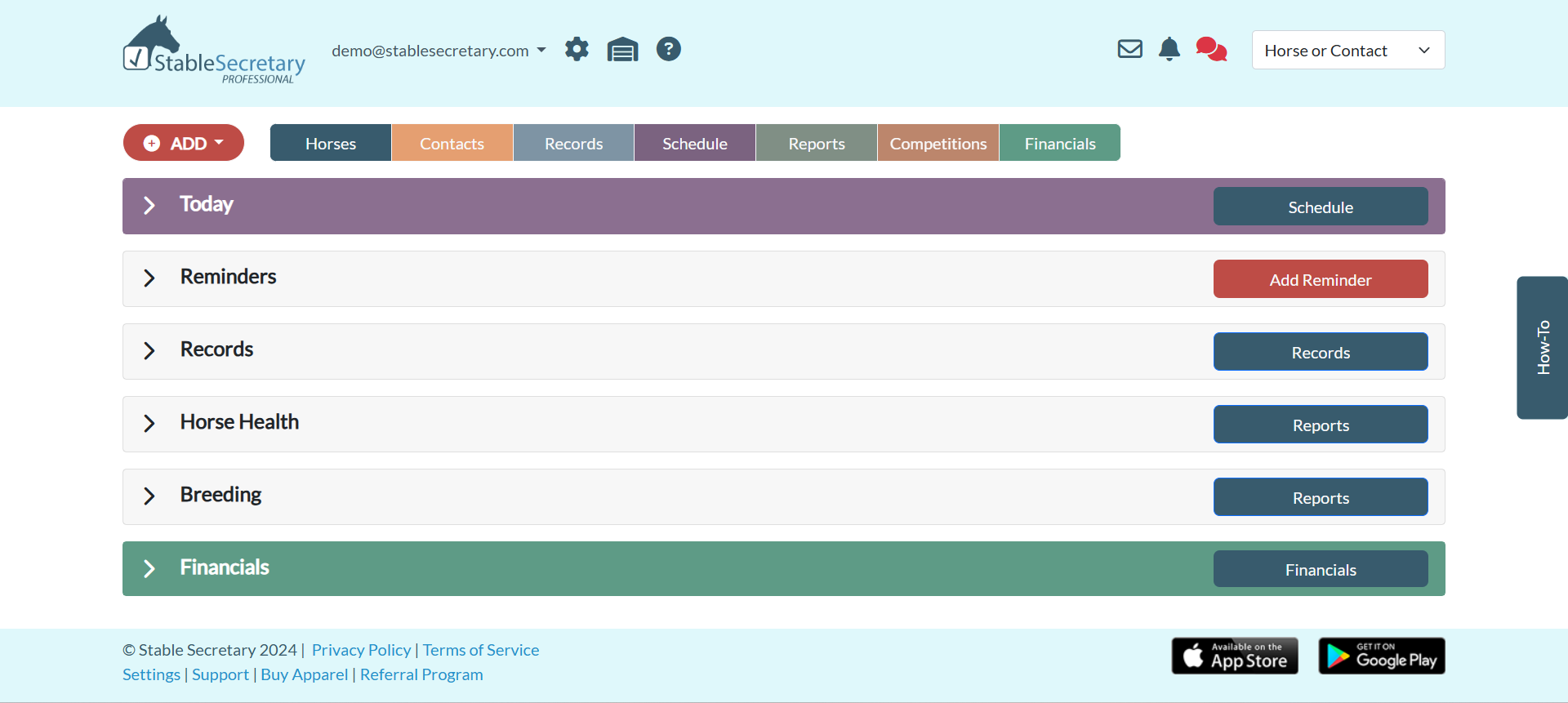 screenshot of Stable Secretary